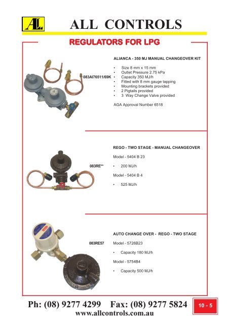 Industrial Gas Catalogue- Section 6-13 - All Controls