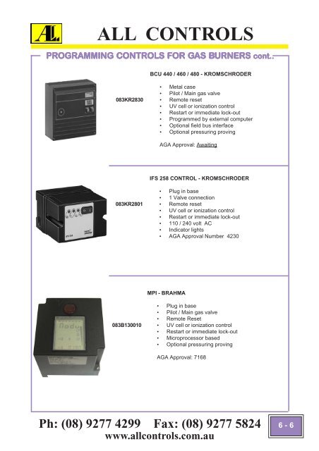 Industrial Gas Catalogue- Section 6-13 - All Controls