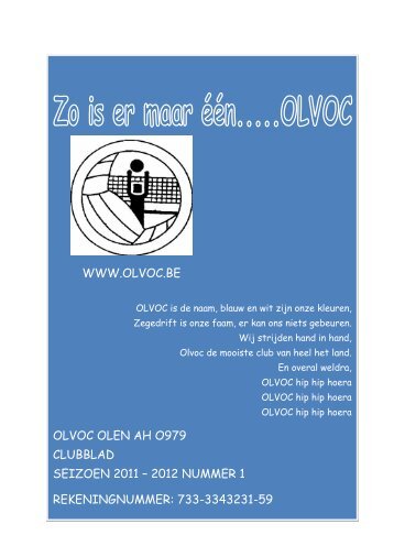 Clubblad november 2011 - Volleyteam Olvoc Olen