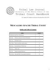 MESCALERO APACHE TRIBAL COURT - Tribal Law Journal ...