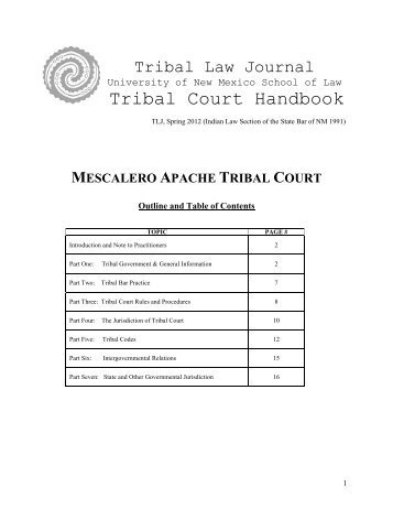 MESCALERO APACHE TRIBAL COURT - Tribal Law Journal ...