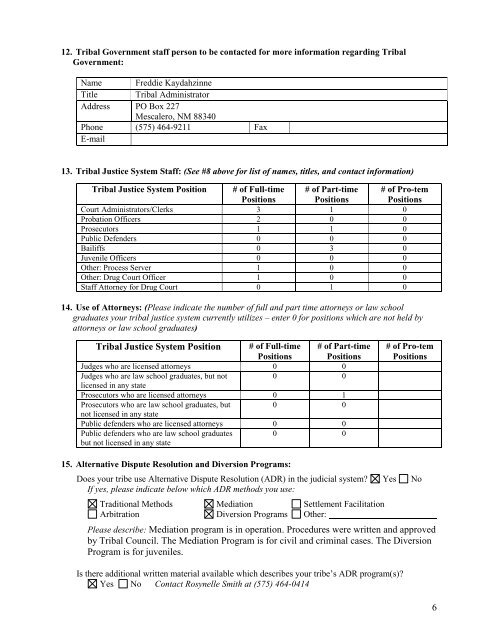 MESCALERO APACHE TRIBAL COURT - Tribal Law Journal ...