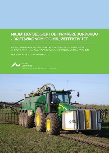 DCA rapport om Miljøteknologier i det primære jordbrug
