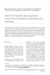 Het ICF-model als kapstok voor het kinesitherapeutische verslag - Sig