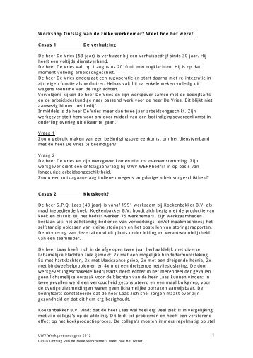 Casus workshop ontslagrecht(pdf, 23 kB) - Uwv