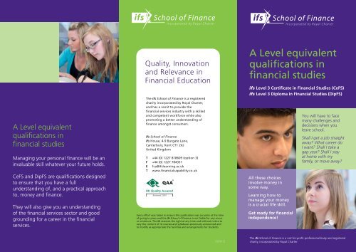 A Level equivalent qualifications in financial studies' - CeFS and ...