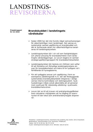 Rapport 13/2010 - Stockholms läns landsting