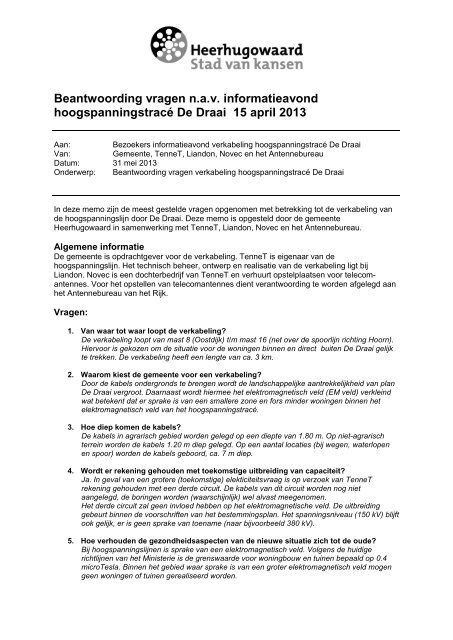 vragen en antwoorden - Gemeente Heerhugowaard