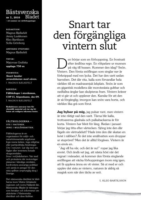 Bästsvenska bladet 2010 nr 1.pdf - Fältbiologerna