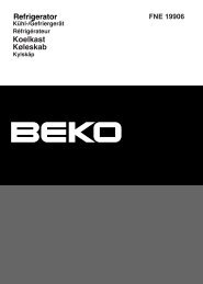 BEKO FNE 19906 Fridge Freezer Operating Instructions User Guide ...