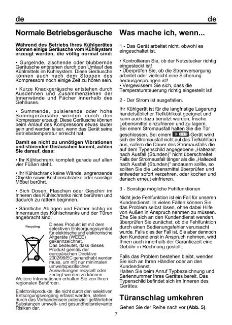 BEKO FNE 19906 Fridge Freezer Operating Instructions User Guide ...