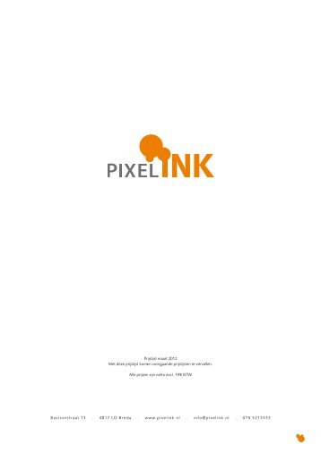 Download de prijslijst voor alle diensten - Pixelink