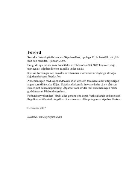 Skjuthandboken - Svenska Pistolskytteförbundet