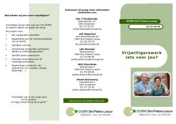 Flyer Vrijwilligerswerk - OCMW Sint-Pieters-Leeuw