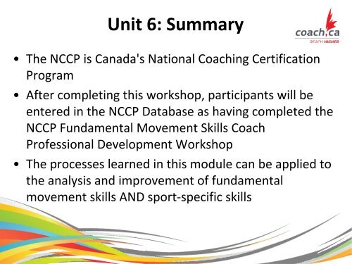 Fundamental Movement Skills - Coaching Association of Canada