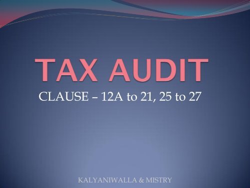 TAX AUDIT