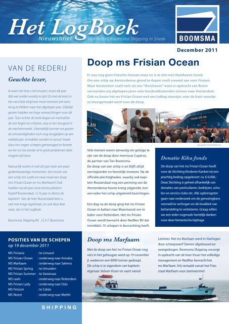 Het LogBoek - Boomsma Shipping