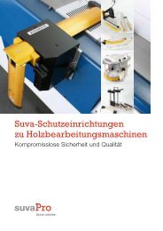 Suva-Schutzeinrichtungen zu Holzbearbeitungsmaschinen