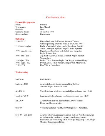 Curriculum vitae - PJGDesign.nl