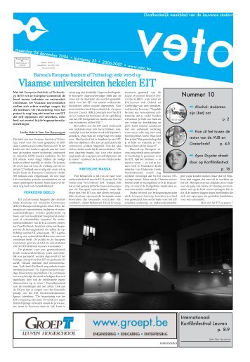 Vlaamse universiteiten hekelen EIT - Veto