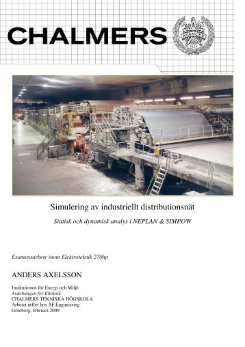 Simulering av industriellt distributionsnät - Chalmers tekniska ...