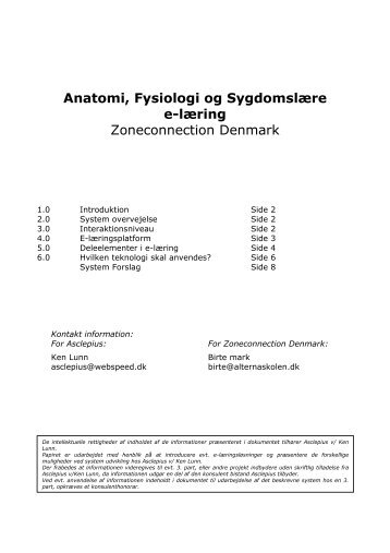 Anatomi, Fysiologi og Sygdomslære e-læring ... - Asclepius.dk