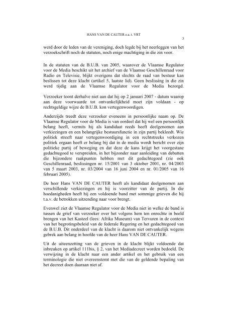 2007-012 – Klacht Hans Van de Cauter e.a. tegen de VRT (PDF)