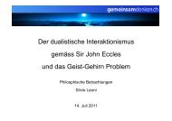 Geist-Gehirn - Sir John Eccles - gemeinsamdenken.ch