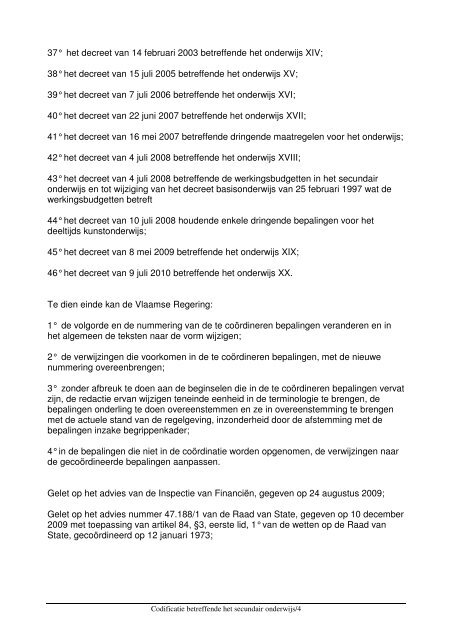 Codex Secundair Onderwijs - COC