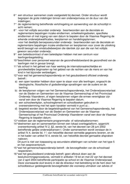 Codex Secundair Onderwijs - COC