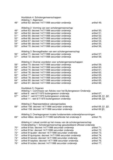 Codex Secundair Onderwijs - COC