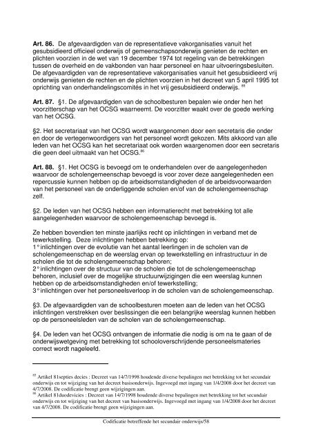 Codex Secundair Onderwijs - COC