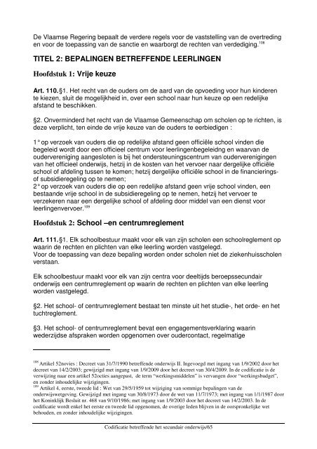 Codex Secundair Onderwijs - COC