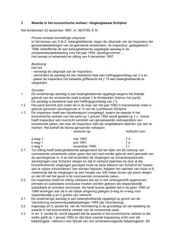 3 Waarde in het economische verkeer; vliegtuiglawaai Schiphol Hof ...