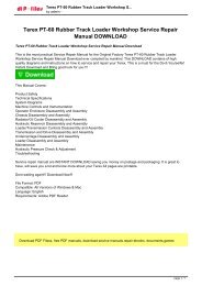 Asv Pt 50 Rubber Track Loader Workshop Service Repair Manual Pdf Download