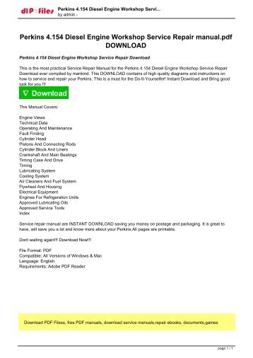 Perkins 4.154 Diesel Engine Workshop Service Repair manual.pdf DOWNLOAD