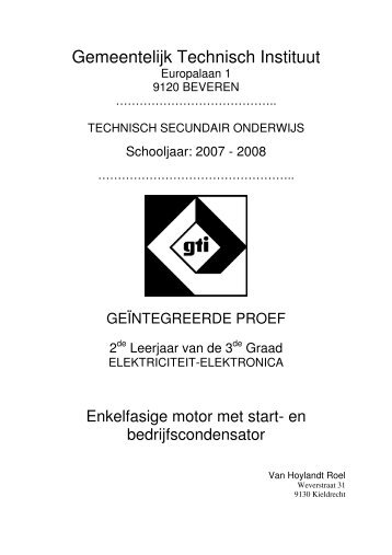 Gemeentelijk Technisch Instituut - roelvh.be