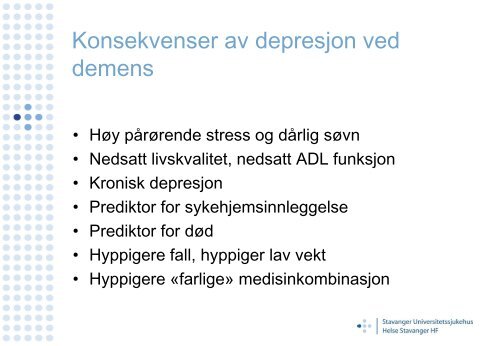 Depresjon ved demens - Helse Stavanger