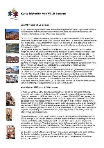 Korte historiek van VCLB Leuven