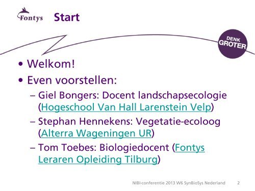 W6 Software-programma SynBioSys (pdf) - Nederlands instituut ...