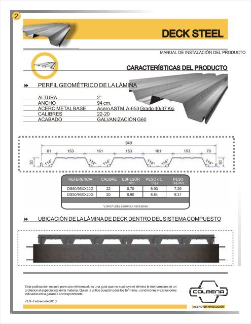 MANUAL DECK STEEL COMPLETO - Tubos Colmena