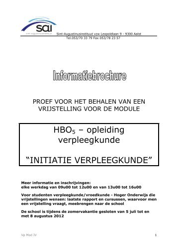 INITIATIE VERPLEEGKUNDE - Sint-Augustinusinstituut Aalst