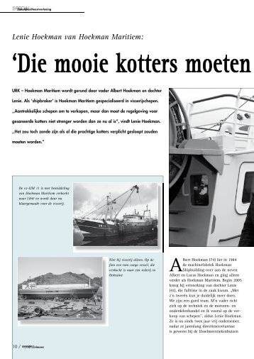 'Die mooie kotters moeten niet naar de s - Hoekman Maritiem