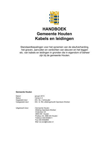 Handboek Kabels en Leidingen ( pdf - 3,8MB) - Gemeente Houten