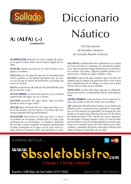 Diccionario Náutico - Club Náutico San Isidro