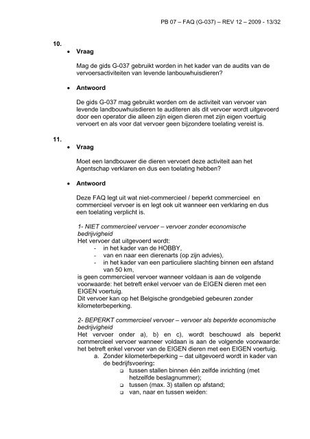 FAQ - Gids voor autocontrole van de primaire dierlijke ... - Codiplan