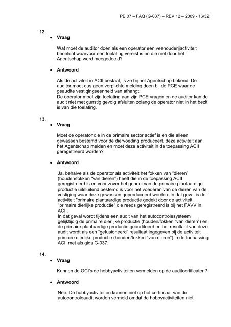 FAQ - Gids voor autocontrole van de primaire dierlijke ... - Codiplan