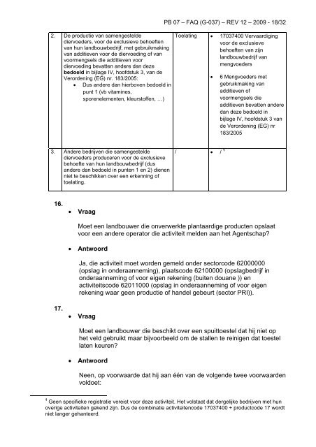 FAQ - Gids voor autocontrole van de primaire dierlijke ... - Codiplan