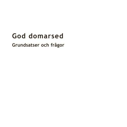 God domarsed - grundsatser och frågor - Högsta domstolen