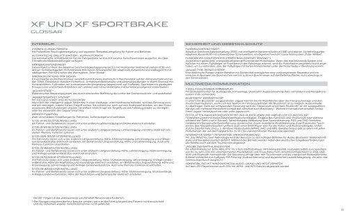 XF Ausstattungs- und Preisliste (Stand 09/12) - bei Auto Sport Stopka